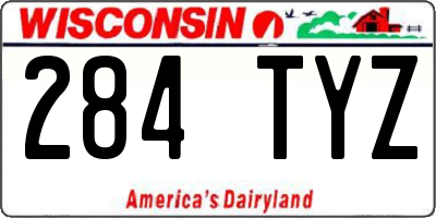 WI license plate 284TYZ