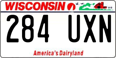 WI license plate 284UXN