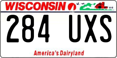 WI license plate 284UXS