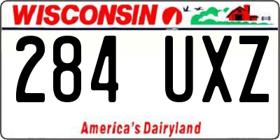 WI license plate 284UXZ