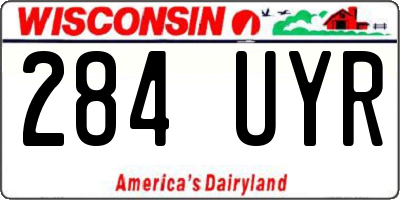 WI license plate 284UYR