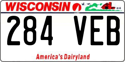 WI license plate 284VEB