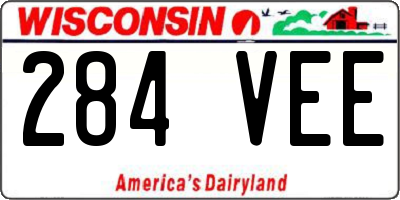 WI license plate 284VEE