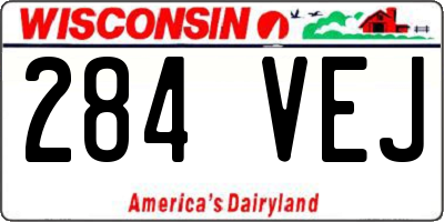 WI license plate 284VEJ