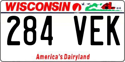 WI license plate 284VEK