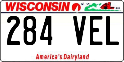 WI license plate 284VEL