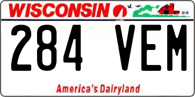WI license plate 284VEM