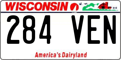 WI license plate 284VEN