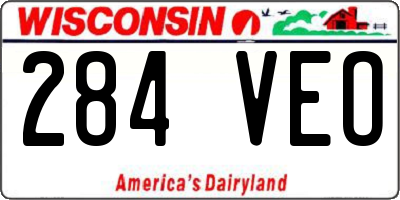 WI license plate 284VEO