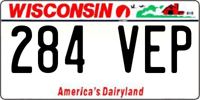 WI license plate 284VEP