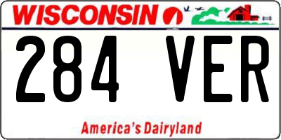 WI license plate 284VER