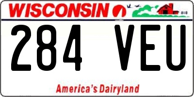 WI license plate 284VEU
