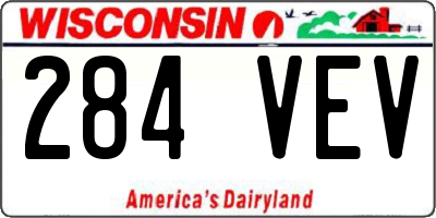 WI license plate 284VEV