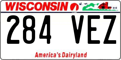 WI license plate 284VEZ