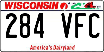 WI license plate 284VFC