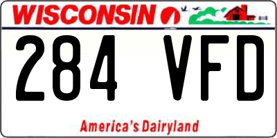 WI license plate 284VFD