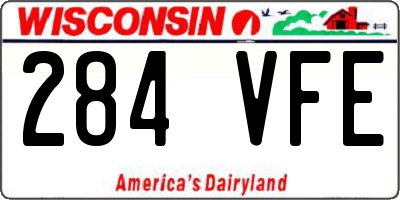 WI license plate 284VFE