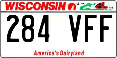 WI license plate 284VFF