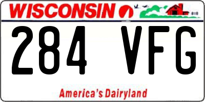 WI license plate 284VFG