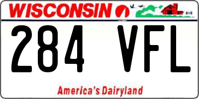 WI license plate 284VFL
