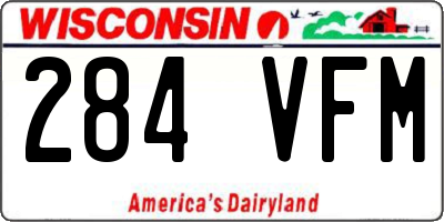 WI license plate 284VFM