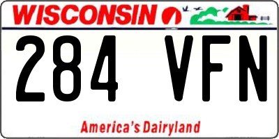 WI license plate 284VFN