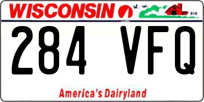 WI license plate 284VFQ