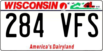 WI license plate 284VFS