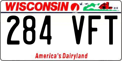 WI license plate 284VFT