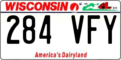 WI license plate 284VFY