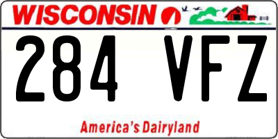 WI license plate 284VFZ