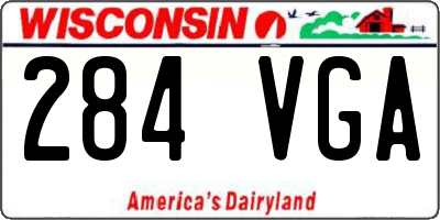 WI license plate 284VGA