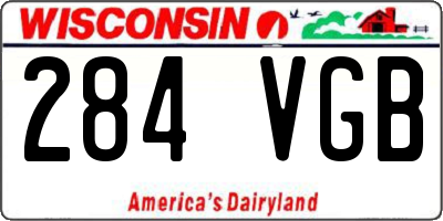 WI license plate 284VGB