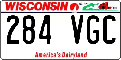WI license plate 284VGC