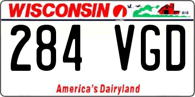 WI license plate 284VGD