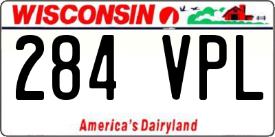 WI license plate 284VPL