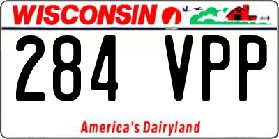 WI license plate 284VPP
