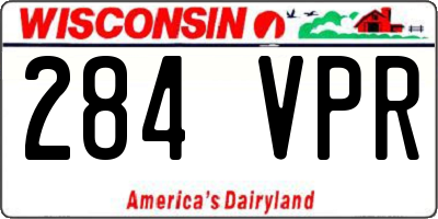 WI license plate 284VPR