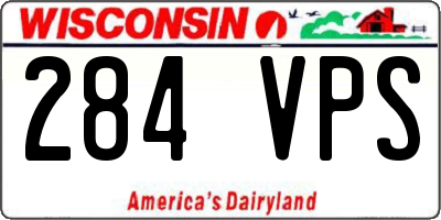 WI license plate 284VPS