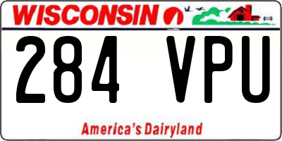 WI license plate 284VPU