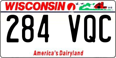 WI license plate 284VQC
