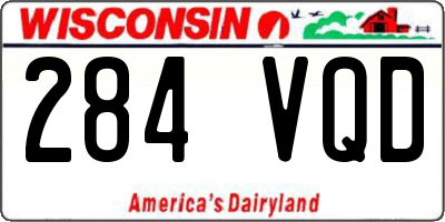 WI license plate 284VQD