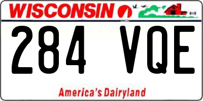 WI license plate 284VQE