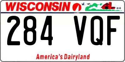 WI license plate 284VQF