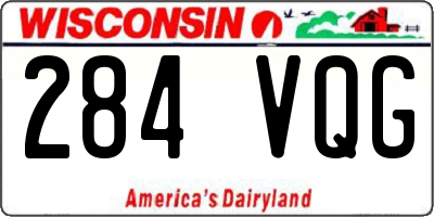WI license plate 284VQG