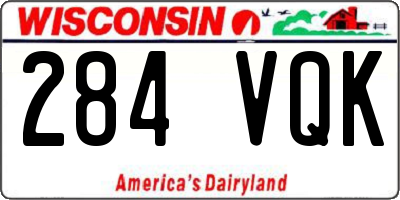 WI license plate 284VQK