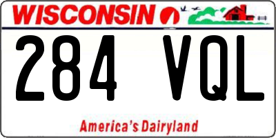 WI license plate 284VQL