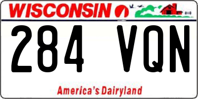 WI license plate 284VQN