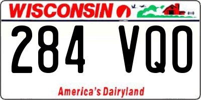 WI license plate 284VQO