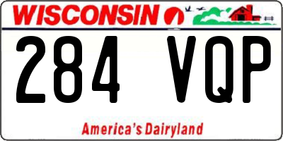 WI license plate 284VQP